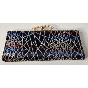 Vintage Opticase SpectaPurse Gold Clasp Geometric Pattern Rectangular Clutch